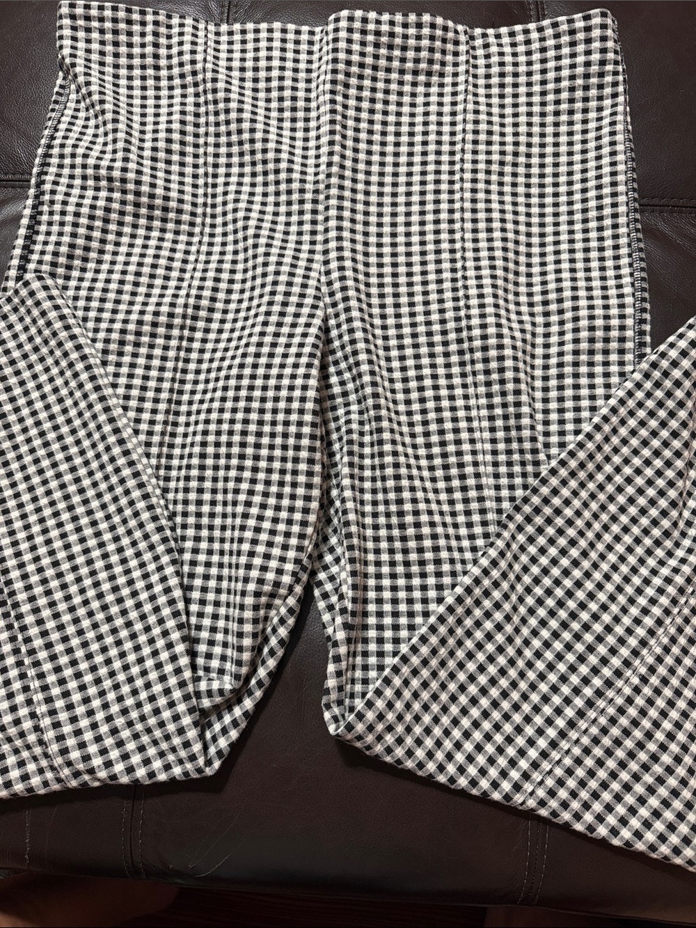 Anthropologie Black & White Gingham Skinny Pants